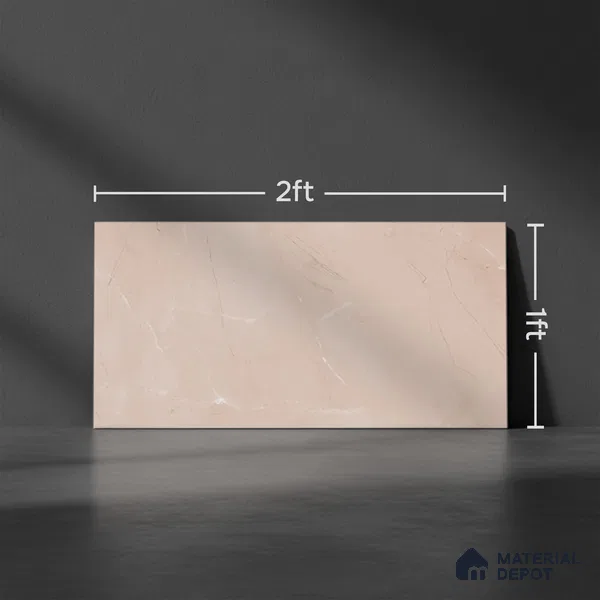 Marble Wall Tile TL 06561 F Raton Brown 2 ft x 1 ft Ceramic Glossy Finish - 8 mm | Suitable for Living Room, Kitchen & Bathroom (Sample)