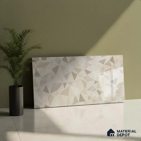 Highlighter Wall Tile TL 06467 B Valentino Beige HL 2 ft x 1 ft Ceramic Glossy Finish - 8 mm | Suitable for Living Room, Kitchen & Bathroom (Sample)