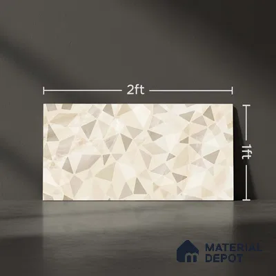 Highlighter Wall Tile TL 06467 B Valentino Beige HL 2 ft x 1 ft Ceramic Glossy Finish - 8 mm | Suitable for Living Room, Kitchen & Bathroom (Sample)