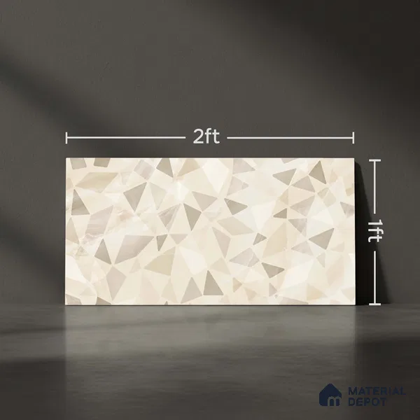 Highlighter Wall Tile TL 06467 B Valentino Beige HL 2 ft x 1 ft Ceramic Glossy Finish - 8 mm | Suitable for Living Room, Kitchen & Bathroom (Sample)