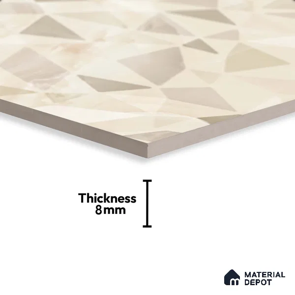 Highlighter Wall Tile TL 06467 B Valentino Beige HL 2 ft x 1 ft Ceramic Glossy Finish - 8 mm | Suitable for Living Room, Kitchen & Bathroom (Sample)