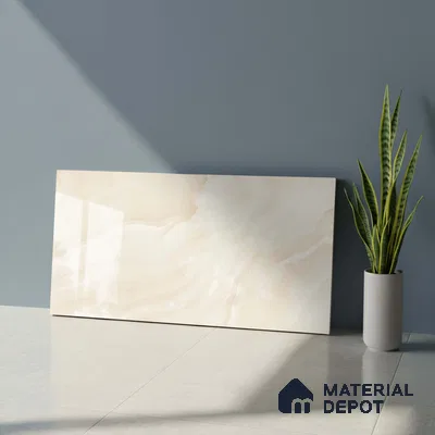 Marble Wall Tile TL 06467 Valentino Beige 2 ft x 1 ft Ceramic Glossy Finish - 8 mm | Suitable for Living Room, Kitchen & Bathroom