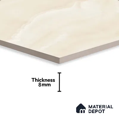 Marble Wall Tile TL 06467 Valentino Beige 2 ft x 1 ft Ceramic Glossy Finish - 8 mm | Suitable for Living Room, Kitchen & Bathroom