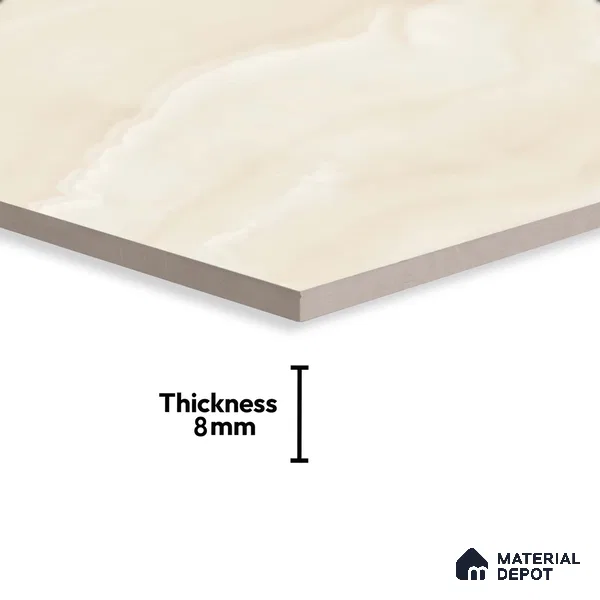 Marble Wall Tile TL 06467 Valentino Beige 2 ft x 1 ft Ceramic Glossy Finish - 8 mm | Suitable for Living Room, Kitchen & Bathroom