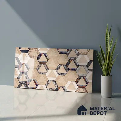 Highlighter Wall Tile TL 06454 B GS Yasmin Beige HL 2 ft x 1 ft Ceramic Glossy Finish - 8 mm | Suitable for Living Room, Kitchen & Bathroom
