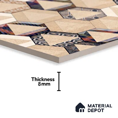 Highlighter Wall Tile TL 06454 B GS Yasmin Beige HL 2 ft x 1 ft Ceramic Glossy Finish - 8 mm | Suitable for Living Room, Kitchen & Bathroom