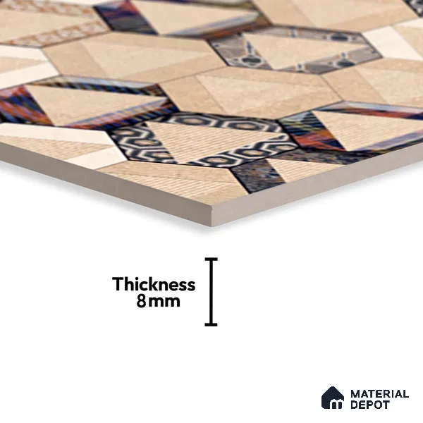 Highlighter Wall Tile TL 06454 B GS Yasmin Beige HL 2 ft x 1 ft Ceramic Glossy Finish - 8 mm | Suitable for Living Room, Kitchen & Bathroom