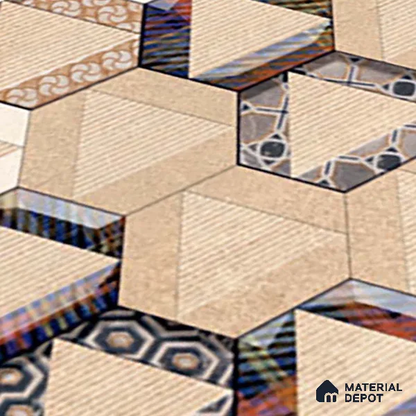 Highlighter Wall Tile TL 06454 B GS Yasmin Beige HL 2 ft x 1 ft Ceramic Glossy Finish - 8 mm | Suitable for Living Room, Kitchen & Bathroom