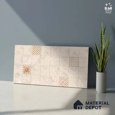 Highlighter Wall Tile TL 06453 B GS Mirori Beige HL 2 ft x 1 ft Ceramic Glossy Finish - 8 mm | Suitable for Living Room, Kitchen & Bathroom