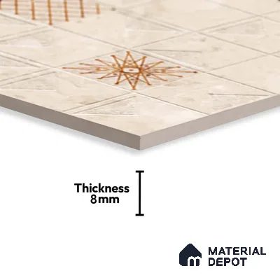 Highlighter Wall Tile TL 06453 B GS Mirori Beige HL 2 ft x 1 ft Ceramic Glossy Finish - 8 mm | Suitable for Living Room, Kitchen & Bathroom