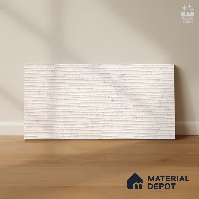 Stone Wall Tile TL 06470 B Costa White 2 ft x 1 ft Glossy Finish Ceramic Tile - 8 mm | Suitable For Kitchen & Bathroom