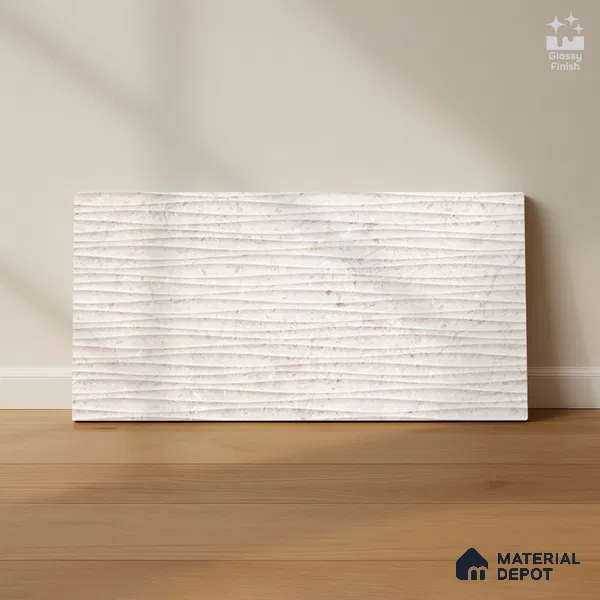 Stone Wall Tile TL 06470 B Costa White 2 ft x 1 ft Glossy Finish Ceramic Tile - 8 mm | Suitable For Kitchen & Bathroom