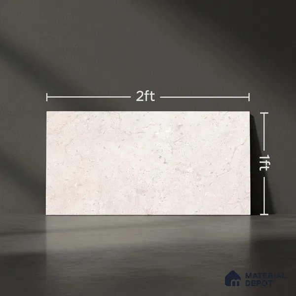 Marble Wall Tile TL 06470 Costa White 2 ft x 1 ft Ceramic Glossy Finish - 8 mm | Suitable for Living Room, Kitchen & Bathroom