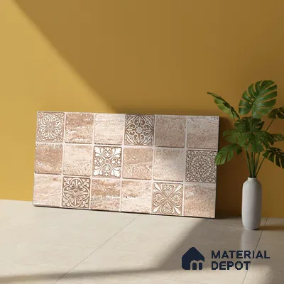 Highlighter Wall Tile TL 06549 B NG Royal Travertine Crema HL 02 2 ft x 1 ft Ceramic Matte Finish - 8 mm | Suitable for Living Room, Kitchen & Bathroom (Sample)