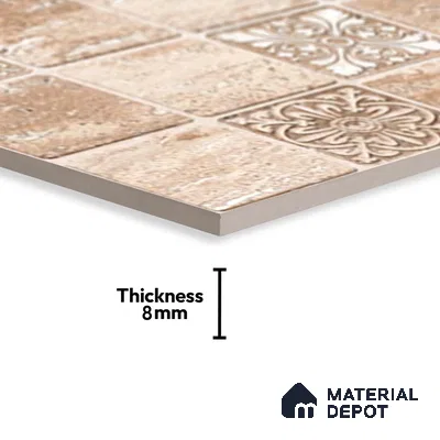 Highlighter Wall Tile TL 06549 B NG Royal Travertine Crema HL 02 2 ft x 1 ft Ceramic Matte Finish - 8 mm | Suitable for Living Room, Kitchen & Bathroom (Sample)