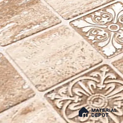 Highlighter Wall Tile TL 06549 B NG Royal Travertine Crema HL 02 2 ft x 1 ft Ceramic Matte Finish - 8 mm | Suitable for Living Room, Kitchen & Bathroom (Sample)