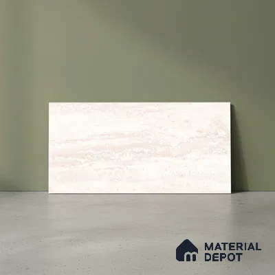 Marble Wall Tile TL 06549 Royal Travertine Beige 2 ft x 1 ft Ceramic Matte Finish - 8 mm | Suitable for Living Room, Kitchen & Bathroom (Sample)