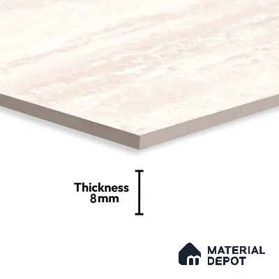 Marble Wall Tile TL 06549 Royal Travertine Beige 2 ft x 1 ft Ceramic Matte Finish - 8 mm | Suitable for Living Room, Kitchen & Bathroom (Sample)