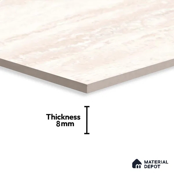 Marble Wall Tile TL 06549 Royal Travertine Beige 2 ft x 1 ft Ceramic Matte Finish - 8 mm | Suitable for Living Room, Kitchen & Bathroom (Sample)