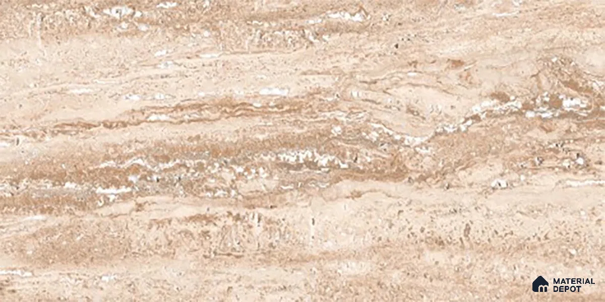 Stone Wall Tile TL 06549 C Royal Travertine Crema 2 ft x 1 ft Ceramic Matte Finish - 8 mm | Suitable for Living Room, Kitchen & Bathroom (Sample)