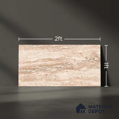 Stone Wall Tile TL 06549 C Royal Travertine Crema 2 ft x 1 ft Ceramic Matte Finish - 8 mm | Suitable for Living Room, Kitchen & Bathroom (Sample)