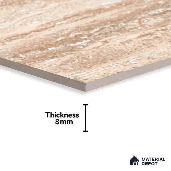 Stone Wall Tile TL 06549 C Royal Travertine Crema 2 ft x 1 ft Ceramic Matte Finish - 8 mm | Suitable for Living Room, Kitchen & Bathroom (Sample)