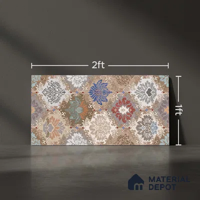 Highlighter Wall Tile TL 06479 C S Vista Brown Decor 2 ft x 1 ft Ceramic Matte Finish - 8 mm | Suitable for Living Room, Kitchen & Bathroom (Sample)