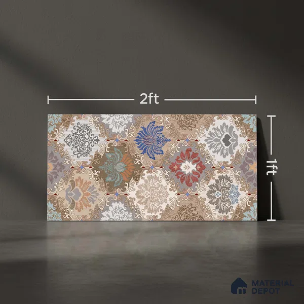 Highlighter Wall Tile TL 06479 C S Vista Brown Decor 2 ft x 1 ft Ceramic Matte Finish - 8 mm | Suitable for Living Room, Kitchen & Bathroom (Sample)