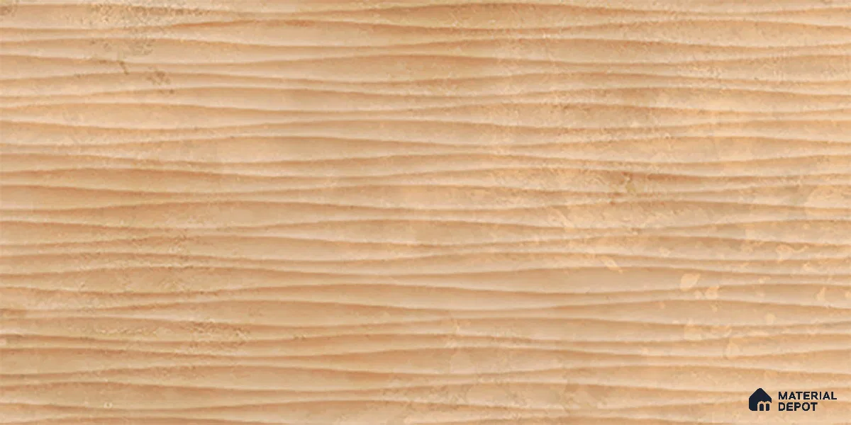 Highlighter Wall Tile TL 06480 C Brech Waves 2 ft x 1 ft Matte Finish Ceramic Tile - 8 mm | Suitable for Kitchen Backsplash, Bathroom & Basin Accent