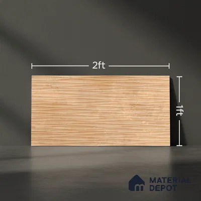 Highlighter Wall Tile TL 06480 C Brech Waves 2 ft x 1 ft Matte Finish Ceramic Tile - 8 mm | Suitable for Kitchen Backsplash, Bathroom & Basin Accent