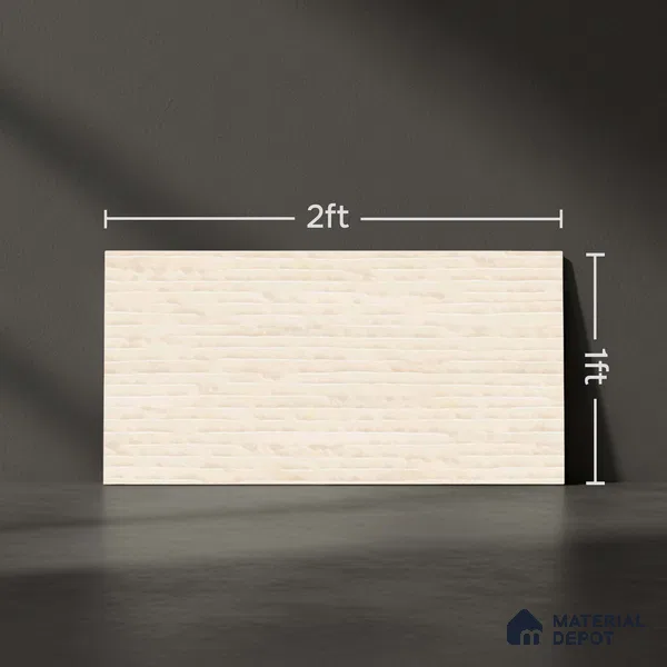 Punch Wall Tile TL 07704 Beige 2 ft x 1 ft Matte Finish Ceramic Tile - 10 mm | Suitable For Balcony, Kitchen & Bathroom