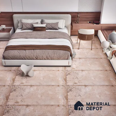 Metallic Floor & Wall Tile TL 06494 Ferro Beige 4 ft x 2 ft Vitrified Matte Finish - 9 mm | Suitable for Living Room, Bedroom, Kitchen & Bathroom (Sample)