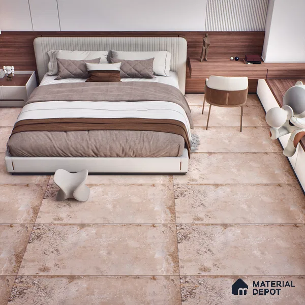 Metallic Floor & Wall Tile TL 06494 Ferro Beige 4 ft x 2 ft Vitrified Matte Finish - 9 mm | Suitable for Living Room, Bedroom, Kitchen & Bathroom (Sample)