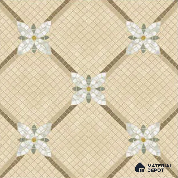 Moroccan Wall & Floor Tile TL 10016 | CRV-106 | 1 ft x 1 ft Matte Finish Ceramic Tile - 10 mm | Suitable for Bathroom, Kitchen, Balcony | Please Expect a Slight Variation of Pattern