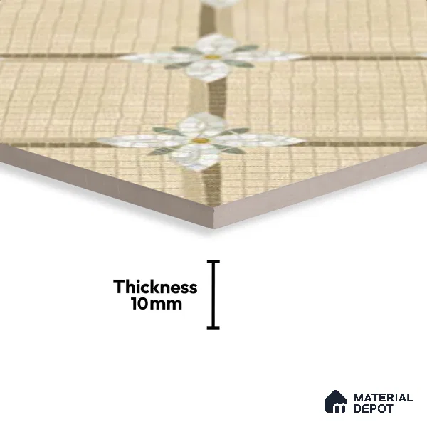 Moroccan Wall & Floor Tile TL 10016 | CRV-106 | 1 ft x 1 ft Matte Finish Ceramic Tile - 10 mm | Suitable for Bathroom, Kitchen, Balcony | Please Expect a Slight Variation of Pattern