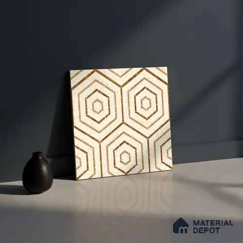 Moroccan Wall & Floor Tile TL 10010 | CRV-100 | 1 ft x 1 ft  Finish Ceramic Tile - 10 mm | Suitable for Living Room, Bedroom, Bathroom & Kitchen | Please Expect a Slight Variation of Pattern