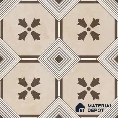 Moroccan Wall & Floor Tile TL 10039 | CRV-94 | 1 ft x 1 ft Matte Finish Ceramic Tile - 10 mm | Suitable for Bathroom, Kitchen, Balcony | Please Expect a Slight Variation of Pattern