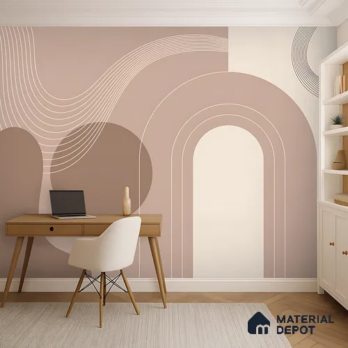 Neutral Terrain Twirl | WP 04154 Canvas Texture Finish Abstract Style luxurious Customized size Wallpaper | 250 GSM WP01CNF Paper | (MOQ = 30 Sq. Ft.)