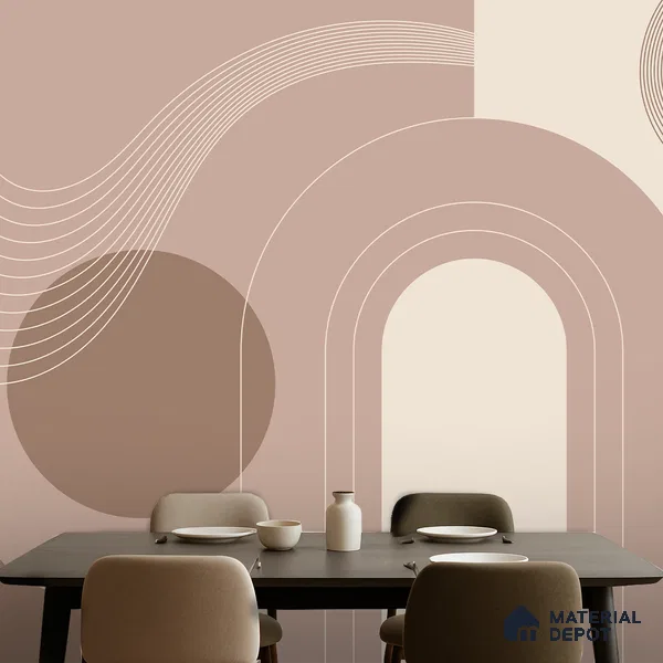 Neutral Terrain Twirl | WP 04154 Canvas Texture Finish Abstract Style luxurious Customized size Wallpaper | 250 GSM WP01CNF Paper | (MOQ = 30 Sq. Ft.)