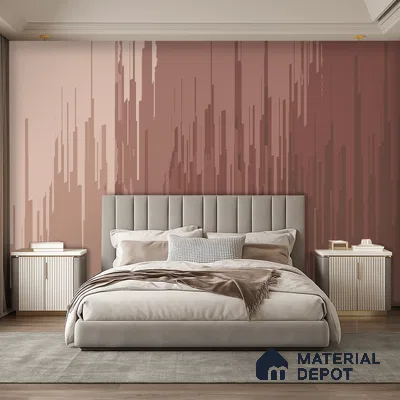 Terracotta Drift Pastel Sketch | WP 04155 B Non Woven Matte Finish Abstract Style Premium Customized size Wallpaper | 150 GSM WP01MTF Paper | (MOQ = 30 Sq. Ft.) | Design change not possible