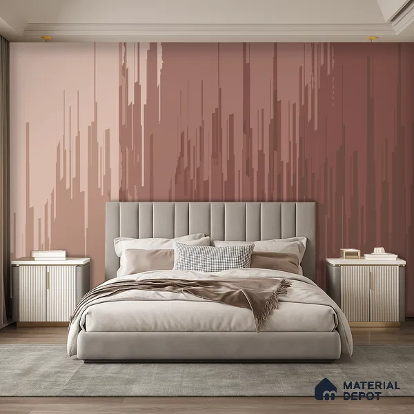 Terracotta Drift Pastel Sketch | WP 04155 B Non Woven Matte Finish Abstract Style Premium Customized size Wallpaper | 150 GSM WP01MTF Paper | (MOQ = 30 Sq. Ft.) | Design change not possible