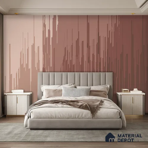 Terracotta Drift Pastel Sketch | WP 04155 B Non Woven Matte Finish Abstract Style Premium Customized size Wallpaper | 150 GSM WP01MTF Paper | (MOQ = 30 Sq. Ft.) | Design change not possible