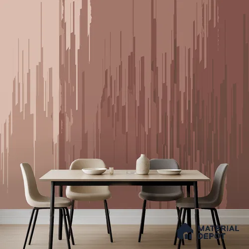 Terracotta Drift Pastel Sketch | WP 04155 Canvas Texture Finish Abstract Style luxurious Customized size Wallpaper | 250 GSM WP01CNF Paper | (MOQ = 30 Sq. Ft.) | Design change not possible