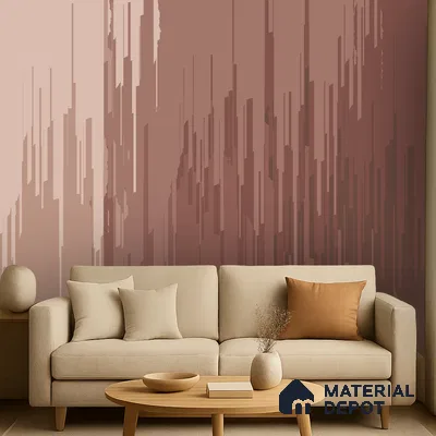 Terracotta Drift Pastel Sketch | WP 04155 B Non Woven Matte Finish Abstract Style Premium Customized size Wallpaper | 150 GSM WP01MTF Paper | (MOQ = 30 Sq. Ft.) | Design change not possible