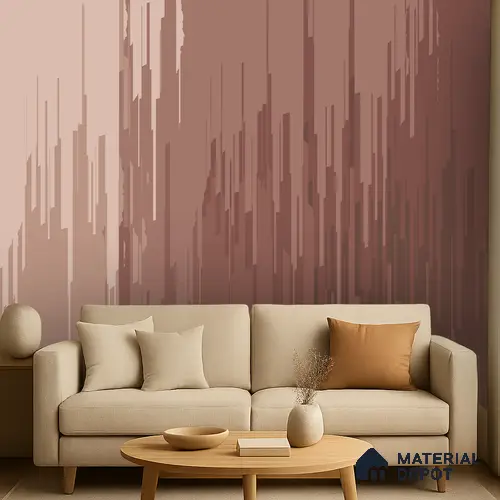 Terracotta Drift Pastel Sketch | WP 04155 B Non Woven Matte Finish Abstract Style Premium Customized size Wallpaper | 150 GSM WP01MTF Paper | (MOQ = 30 Sq. Ft.) | Design change not possible