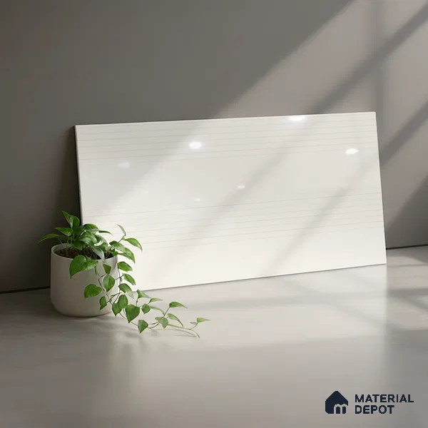 Patterned Wall Tile TL 06478 Hemlin LT 2 ft x 1 ft Ceramic Glossy Finish - 8 mm | Suitable for Living Room, Kitchen & Bathroom | Please Expect a Slight Variation of Pattern
