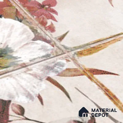 Floral Wall Tile TL 10113 B Antic Rubi Decor-1A (GMH-2) | 1 ft x 1 ft Ceramic Matte Finish - 9 mm | Suitable for Living Room, Bedroom, Terrace, Balcony, Dining | Please Expect a Slight Variation of Pattern