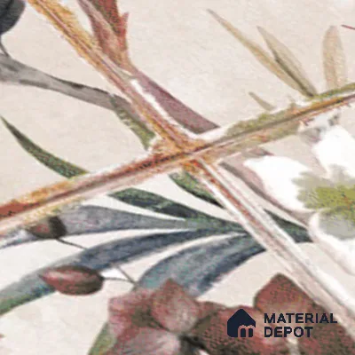 Floral Wall Tile TL 10113 C Antic Rubi Decor-1B (GMH-2) | 1 ft x 1 ft Ceramic Matte Finish - 9 mm | Suitable for Living Room, Bedroom, Terrace, Balcony, Dining | Please Expect a Slight Variation of Pattern