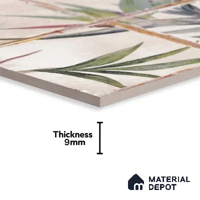 Floral Wall Tile TL 10113 D Antic Rubi Decor-1C (GMH-2) | 1 ft x 1 ft Ceramic Matte Finish - 9 mm | Suitable for Living Room, Bedroom, Terrace, Balcony, Dining | Please Expect a Slight Variation of Pattern