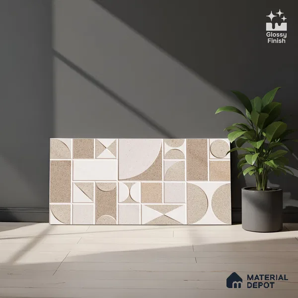 Highlighter Wall Tile TL 06471 B Creton HL 2 ft x 1 ft Ceramic Glossy Finish - 8 mm | Suitable for Living Room, Kitchen & Bathroom